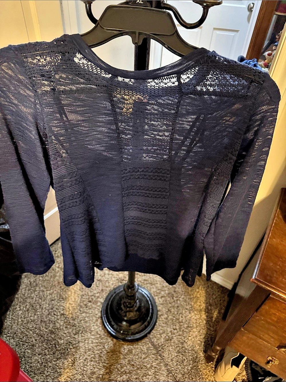 Speechless Long Sleeve Textured Top in Blue Like New women’s. Size XL